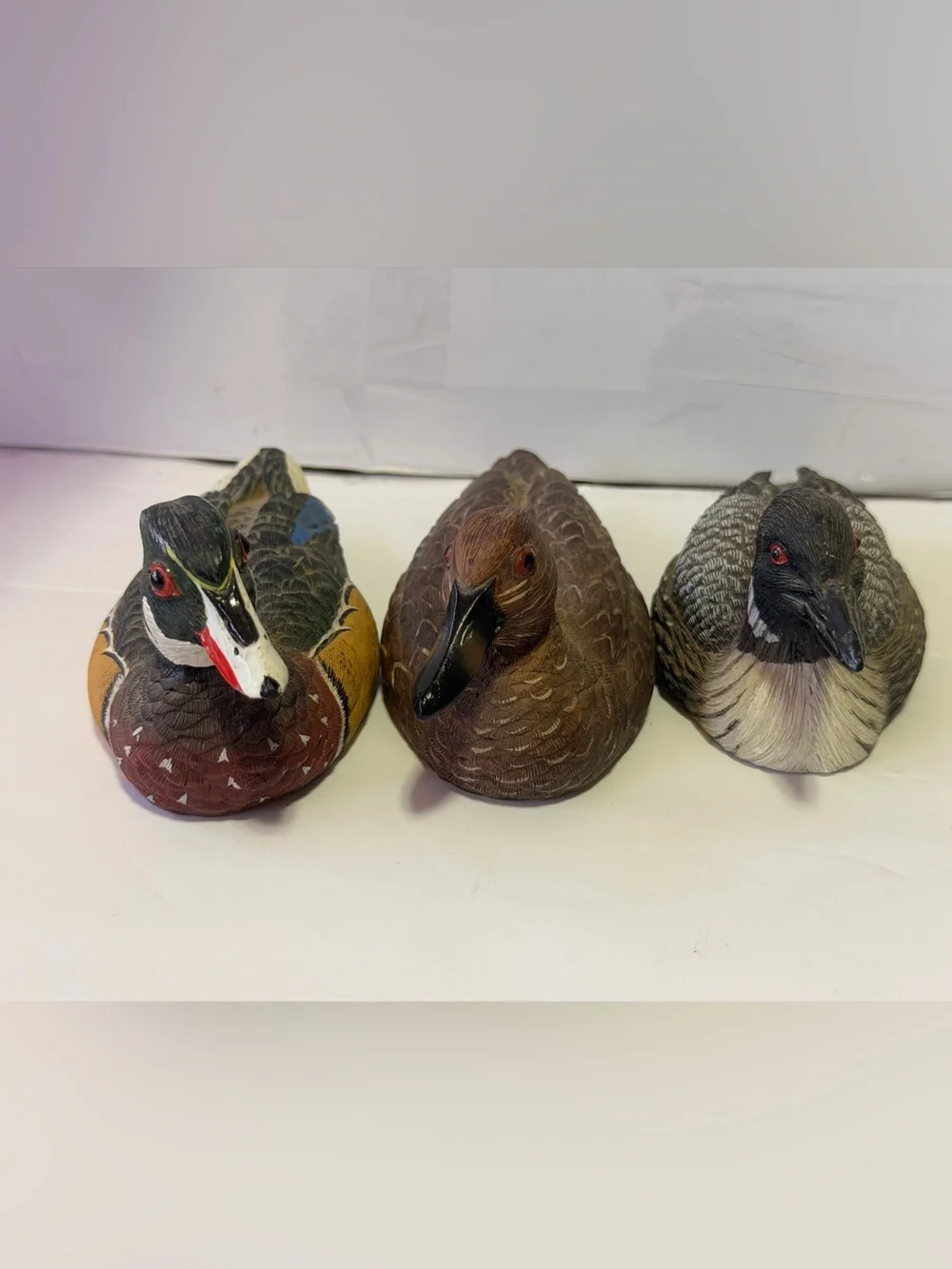 Vintage Duck Decoy small Figurines Hand Painted set of 3